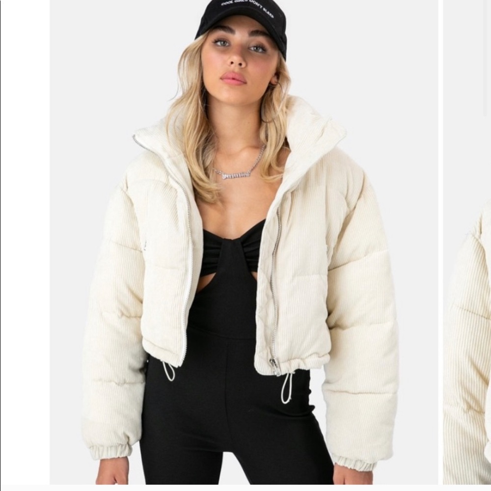 Adika cropped puffer jacket (corduroy)